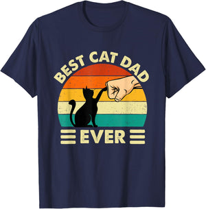 Best Cat Dad Ever - Cat Lover Kitten Owner Kitty T-Shirt - T-Shirt | Navy