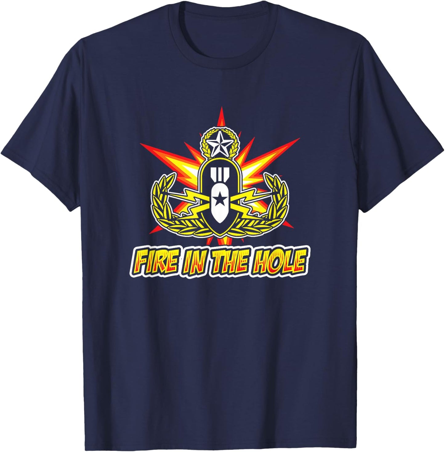 EOD Explosive Ordnance Disposal Badge T-Shirt - T-Shirt | Navy