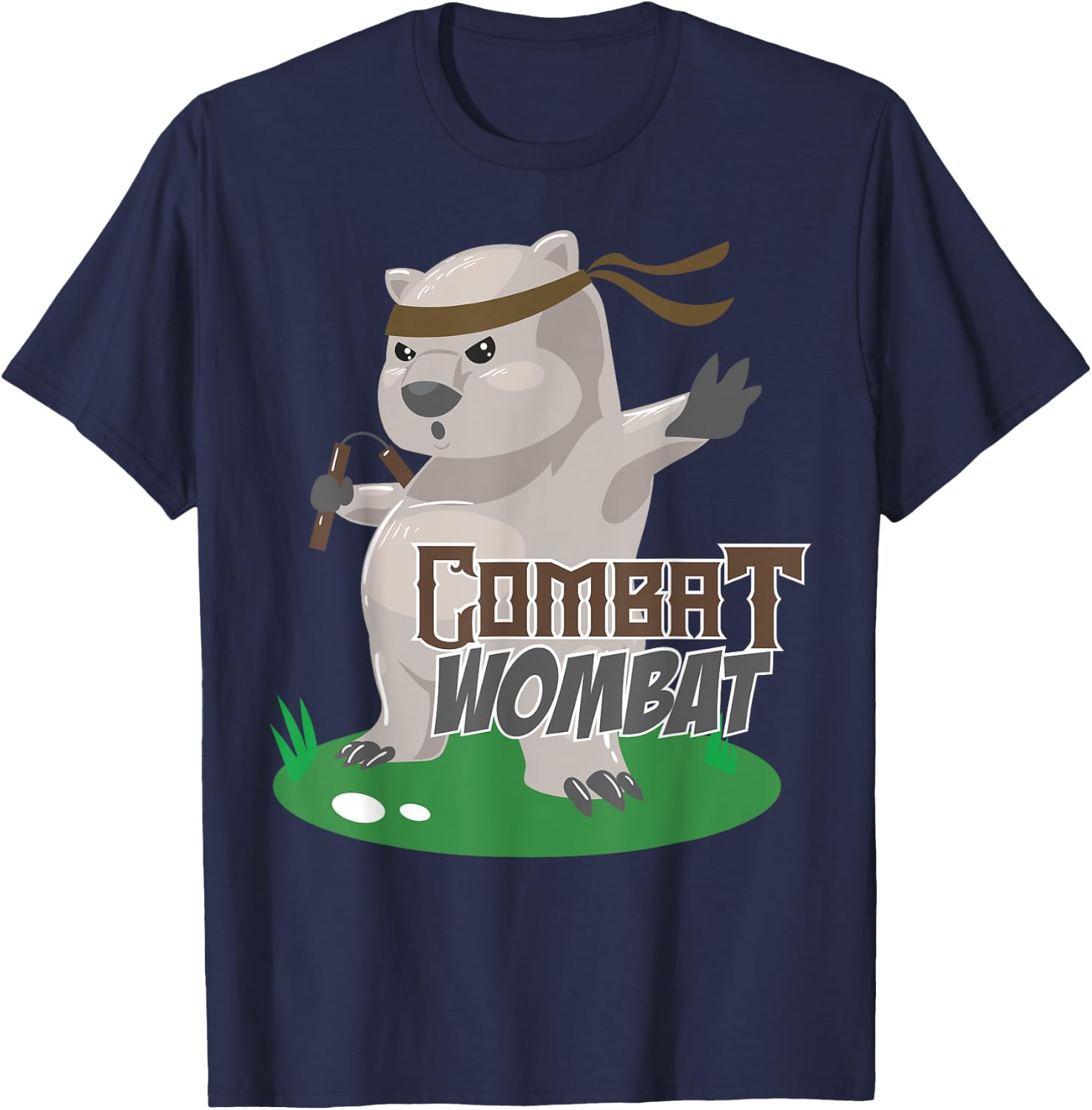 Combat Wombat Funny Karate Wombat Martial Artist Gift T-Shirt - T-Shirt | Navy