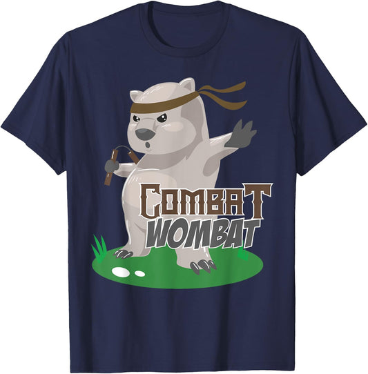 Combat Wombat Funny Karate Wombat Martial Artist Gift T-Shirt - T-Shirt | Navy