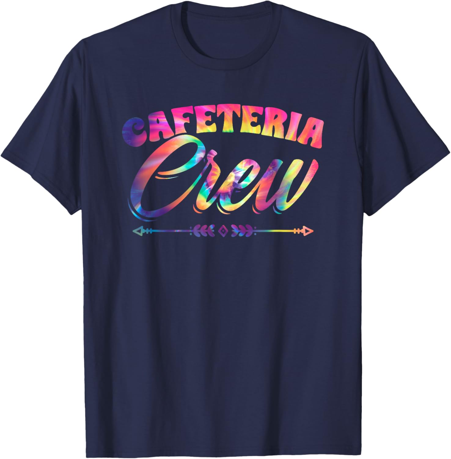 Cafeteria Crew Tie Dye Food Service Cafeteria Worker T-Shirt - T-Shirt | Navy