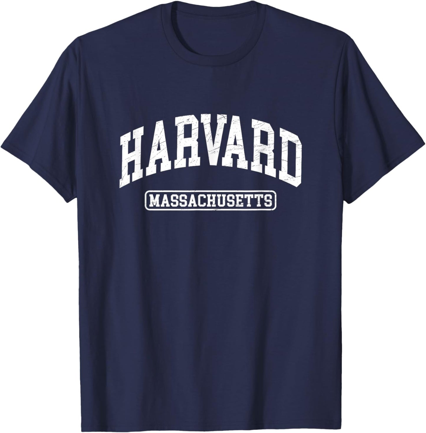 Harvard Massachusetts - Distressed Design - Classic T-Shirt - T-Shirt | Navy