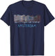 Amsterdam Houses Unique Hand Drawn Art T-Shirt - T-Shirt | Navy