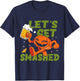 Beer Halloween Let's Get Smashed Halloween Beer Pumpkin T-Shirt - T-Shirt | Navy