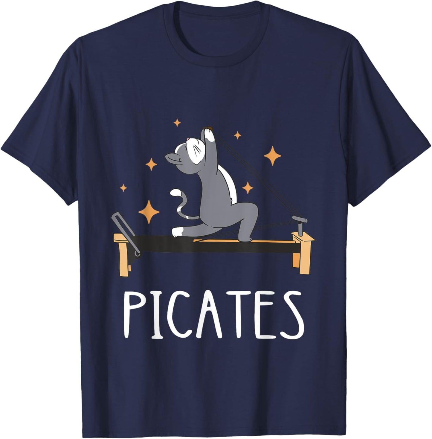 Pilates Cat Pilates Workout Pilates Fitness Instructor Women Kids T-Shirt - T-Shirt | Navy