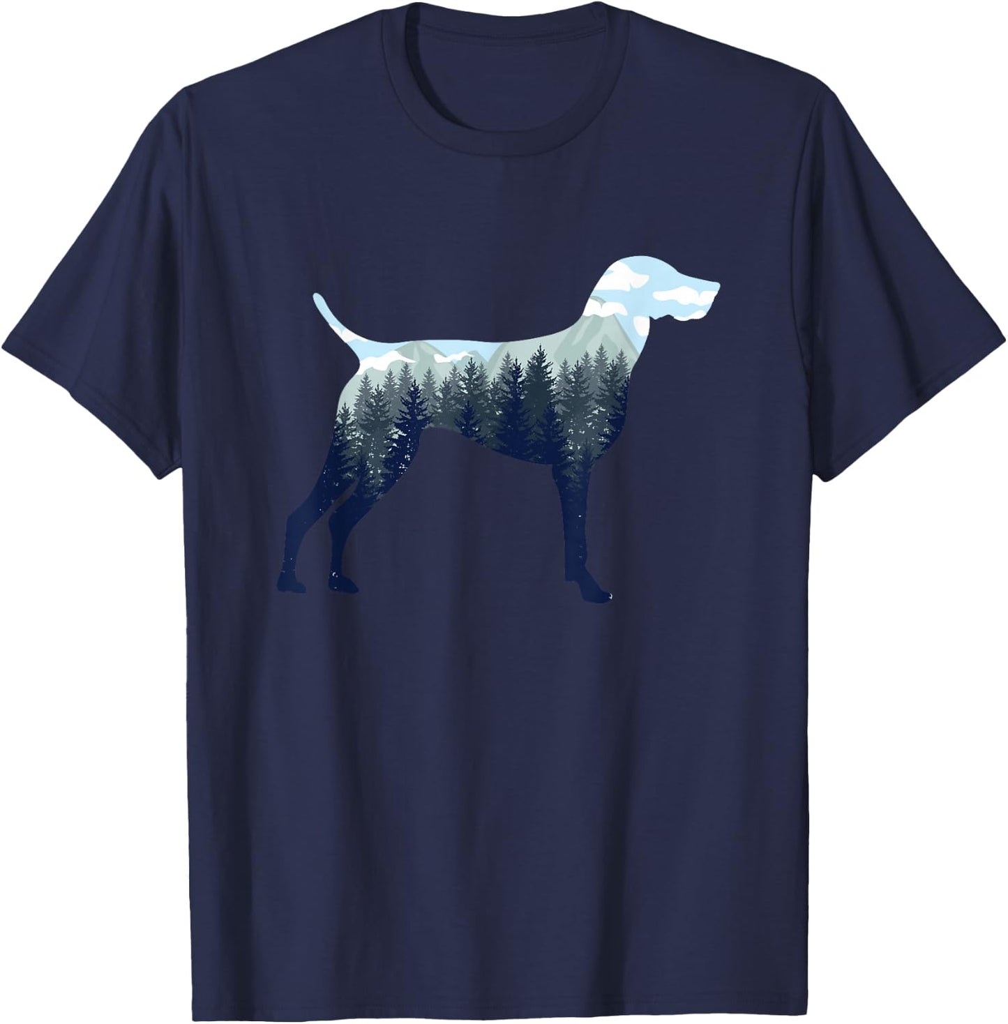German Shorthair Pointer Mom Nature Lover Silhouette T-Shirt - T-Shirt | Navy