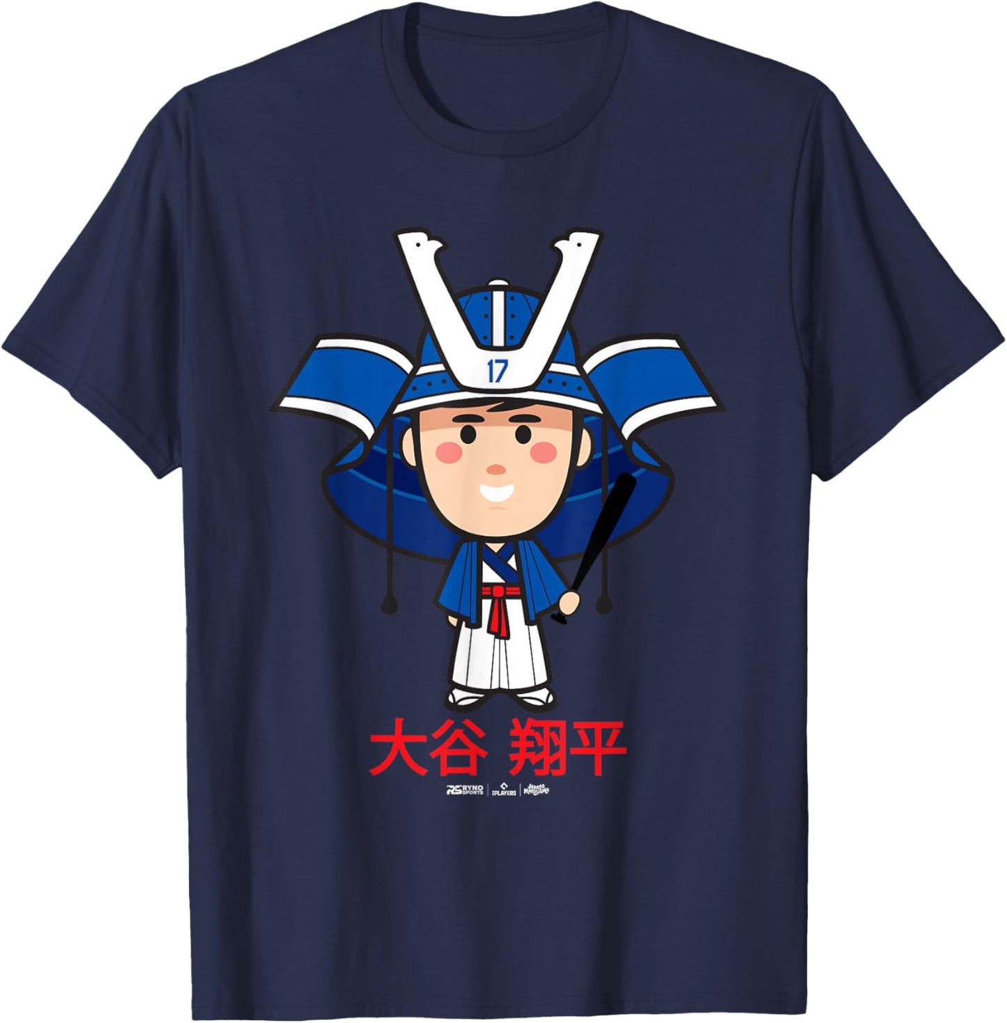 Shohei Ohtani Los Angeles Baseball Samurai (Japanese) MLBPA T-Shirt - T-Shirt | Navy
