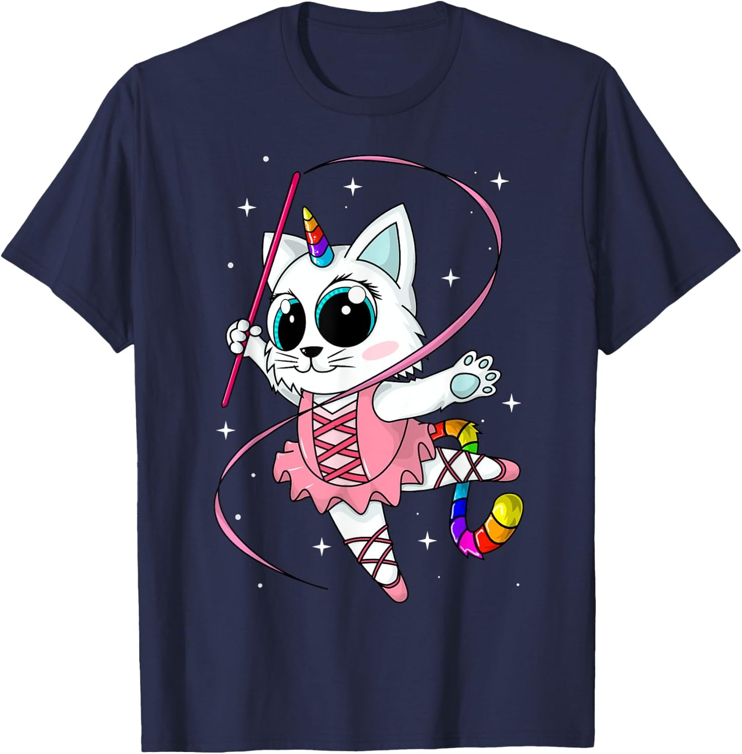 Unicorn Cat Cati Corn Kittycorn Cute Kitty Rainbow Girl Gift T-Shirt - T-Shirt | Navy