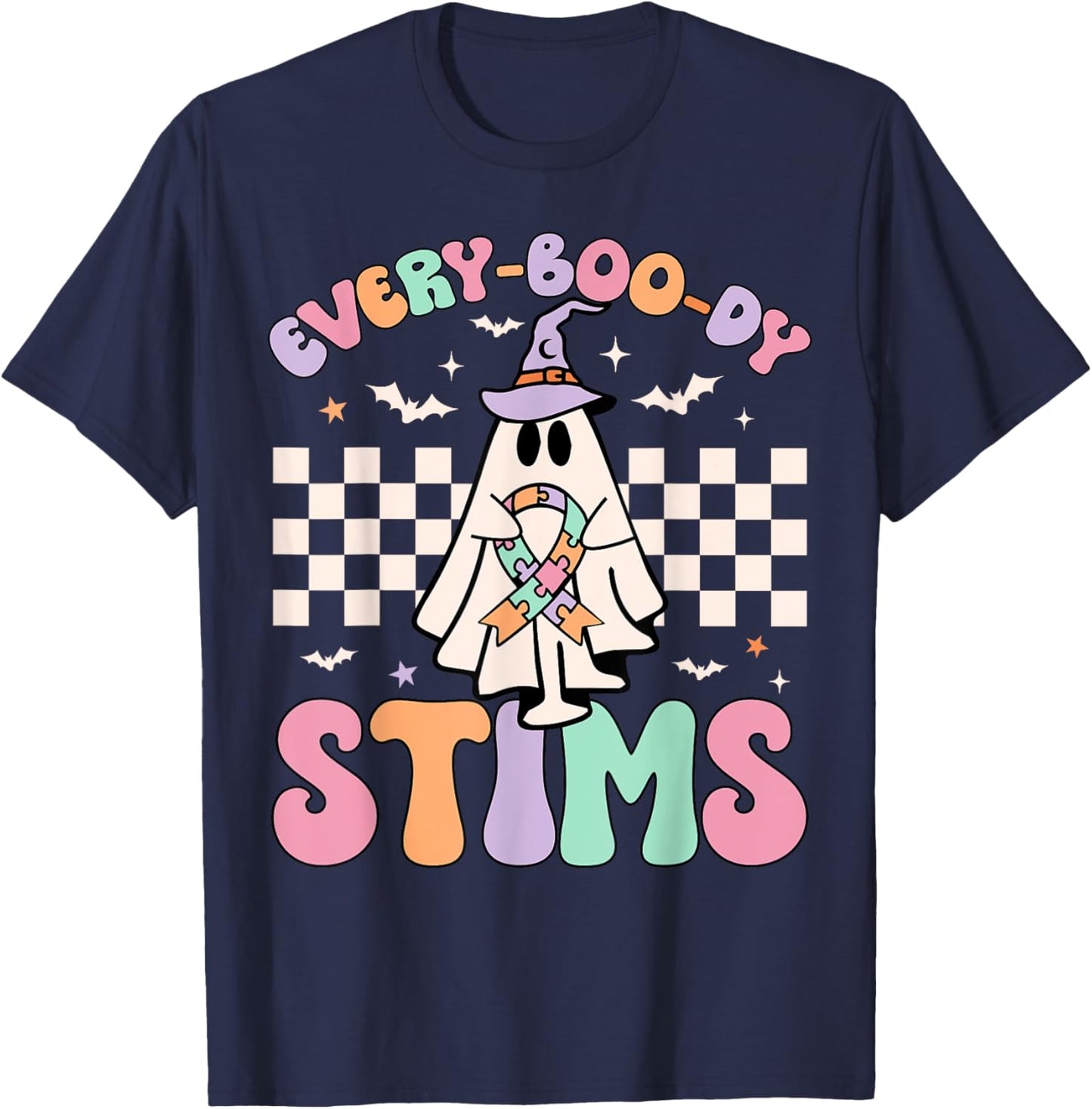 Sped Teacher Halloween Everybody Stims Special Education ABA T-Shirt - T-Shirt | Navy
