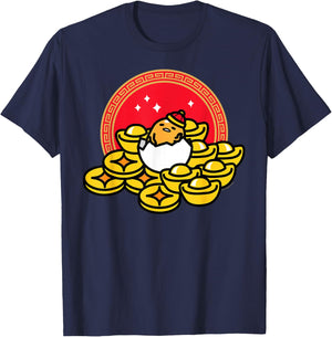 Gudetama The Lazy Egg Happy Lunar New Year T-Shirt - T-Shirt | Navy