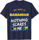 My Wife Is Bahamian Bahamas Heritage Roots Flag Pride T-Shirt - T-Shirt | Navy