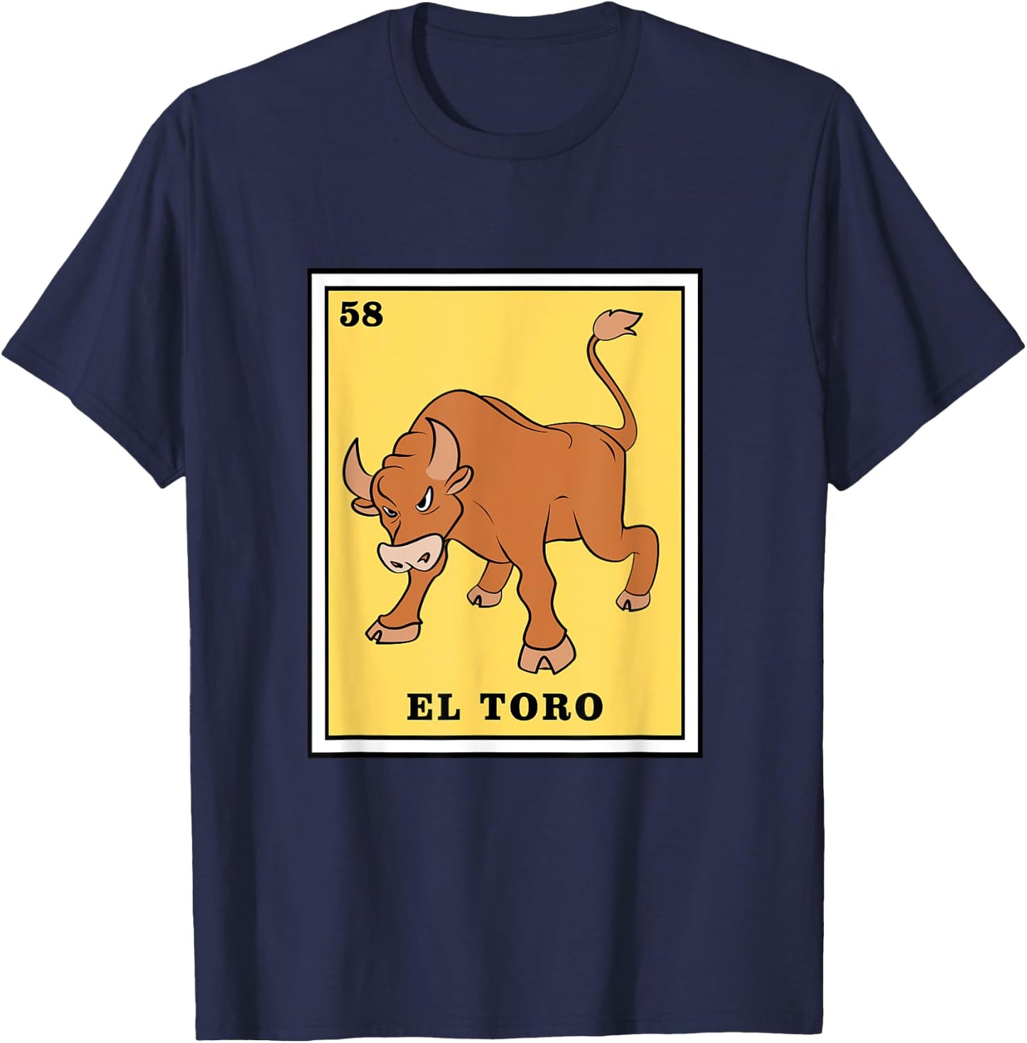 Funny Game El Toro Mexican Lottery Card T-Shirt - T-Shirt | Navy