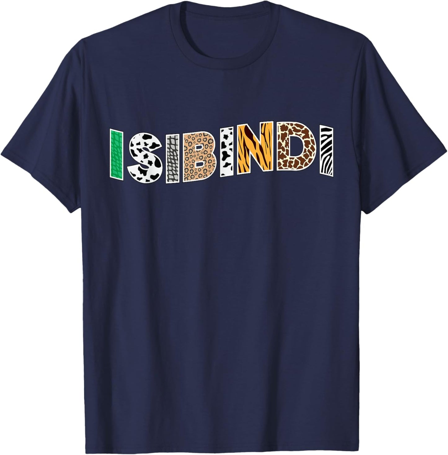 Isibindi Courage Wavy Animal Skin Print Design for School T-Shirt - T-Shirt | Navy