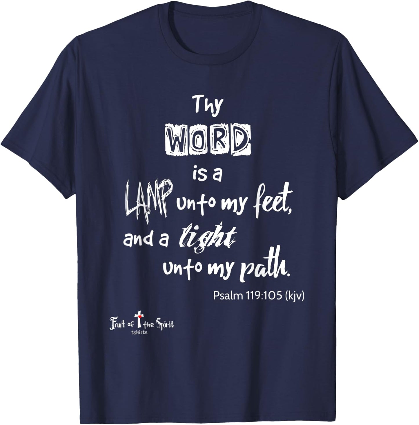 Thy word is lamp unto feet Psalm 119:105 Christian T-Shirt - T-Shirt | Navy
