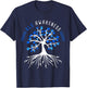 Blue Ribbon ALS Awareness Tree T-Shirt - T-Shirt | Navy