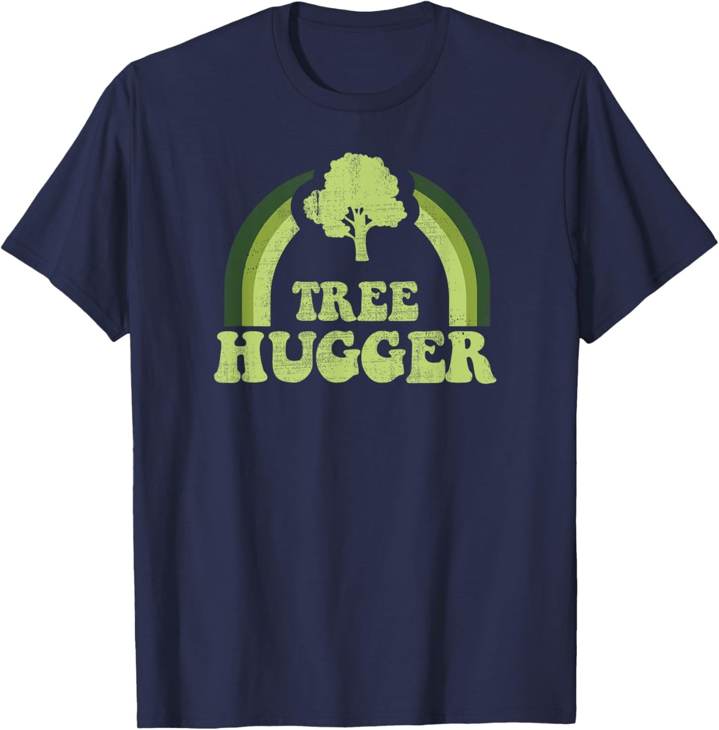 Tree Hugger Vintage Retro Nature Environmental Earth Day T-Shirt - T-Shirt | Navy