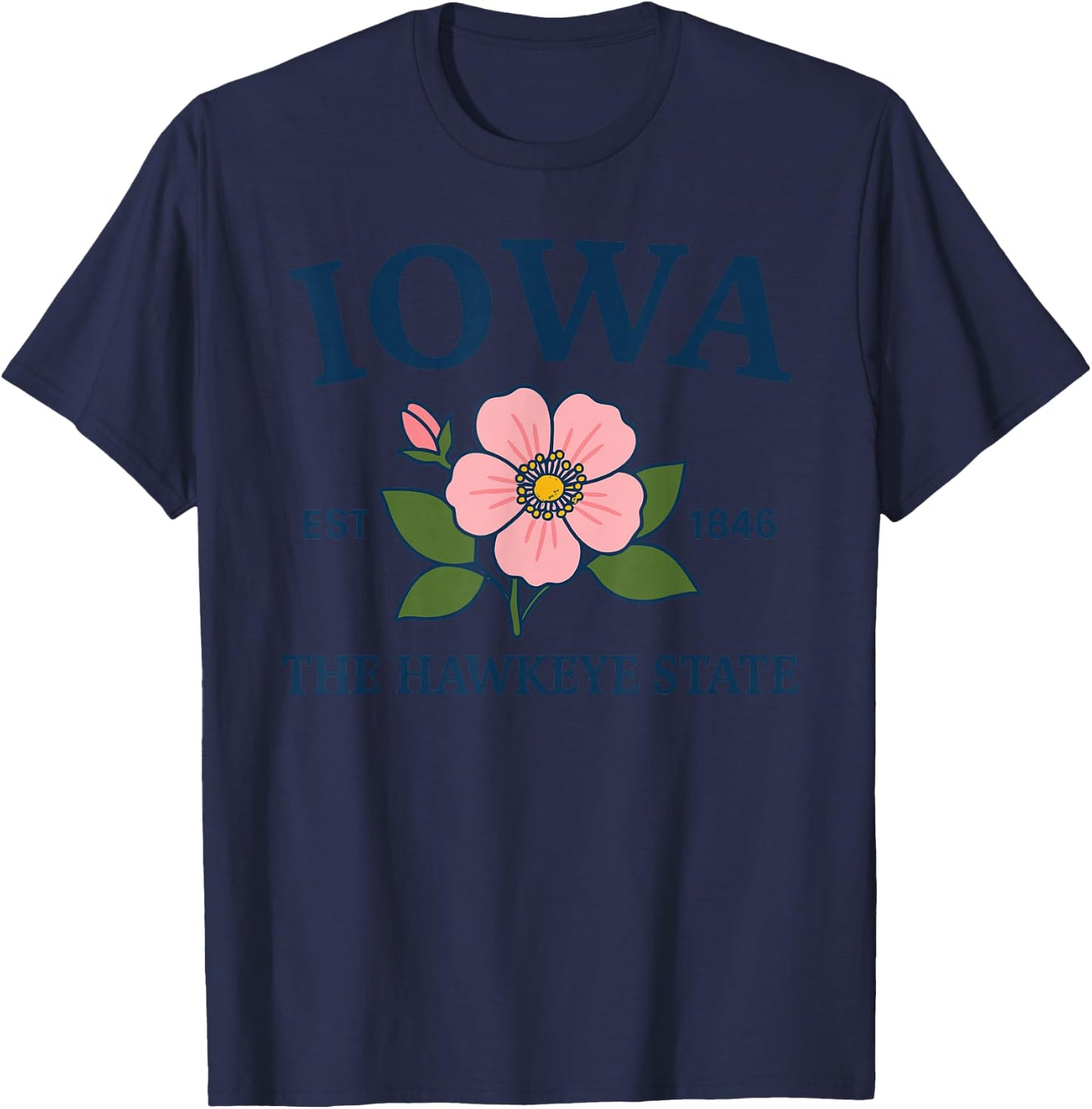 Iowa Flower T-Shirt - T-Shirt | Navy