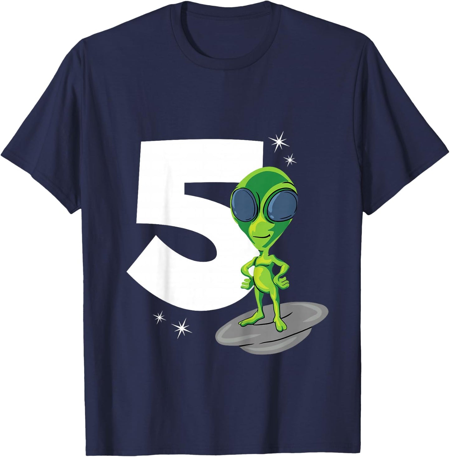 Alien 5 Year Old Boy 5th Birthday T-Shirt - T-Shirt | Navy