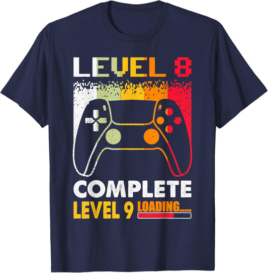 Level 8 Complete Level 9 Loading 8th Wedding Anniversary T-Shirt - T-Shirt | Navy
