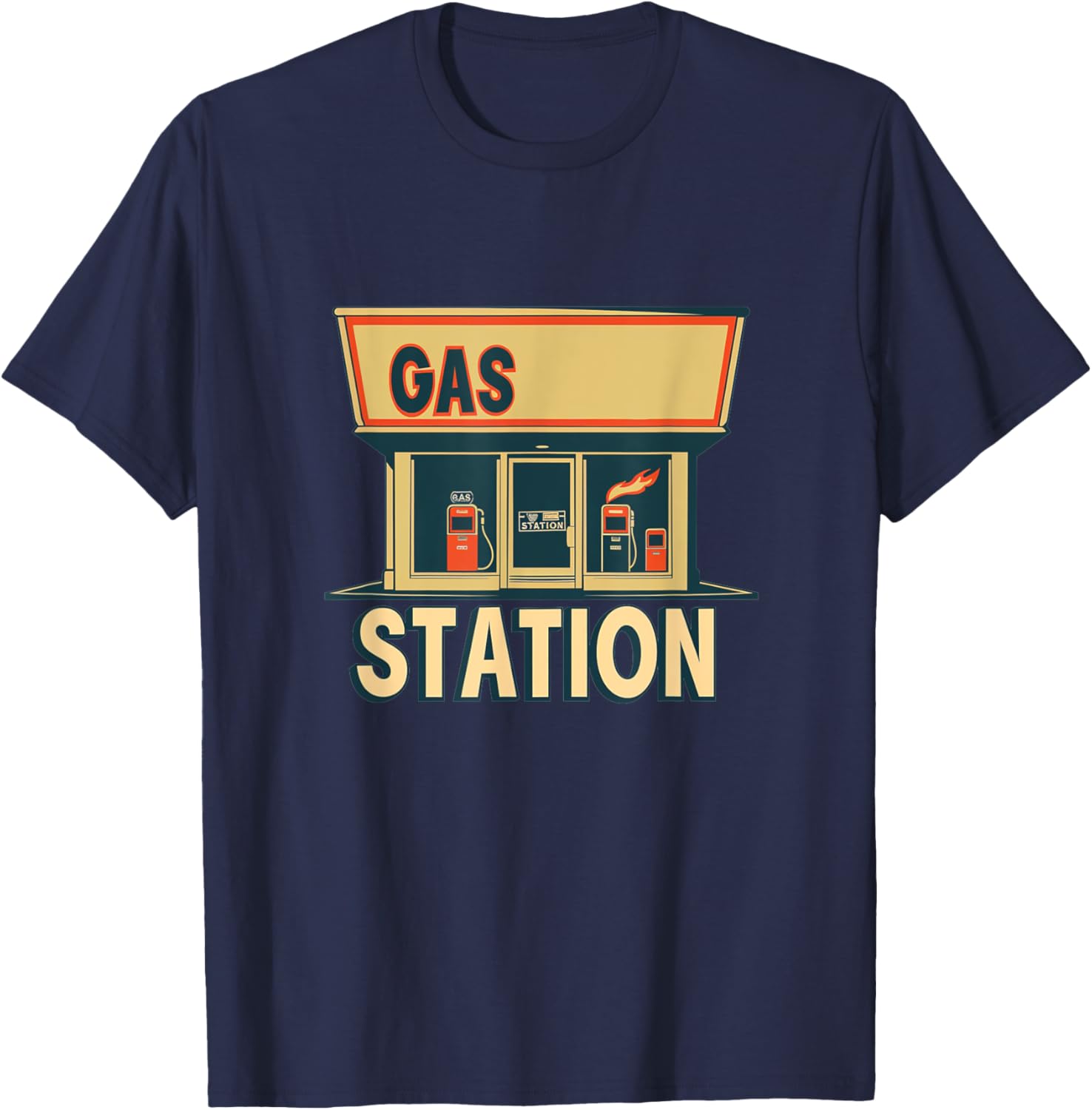 Cool Gas Station Outfit for Petrol Station and Gasoline Fans T-Shirt - T-Shirt | Navy