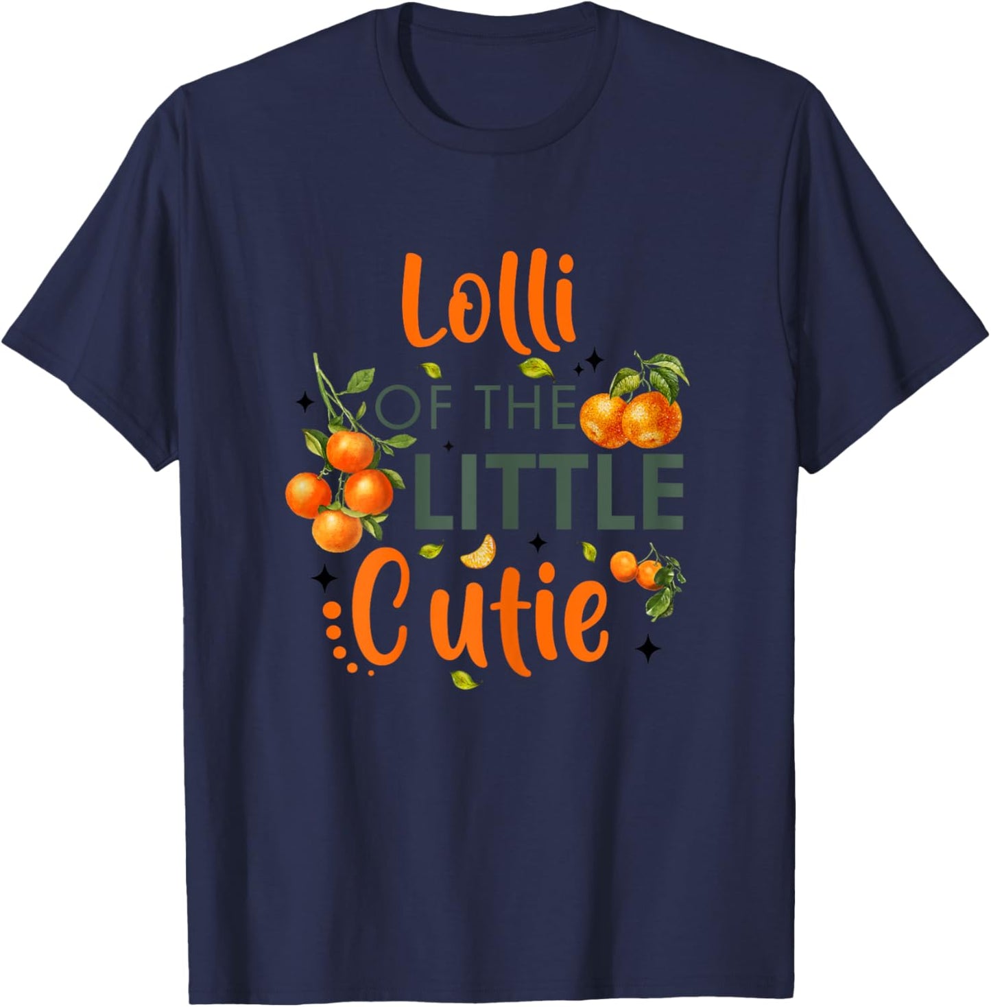 Lolli Of The Little Cutie Orange 1st Birthday Party T-Shirt - T-Shirt | Navy
