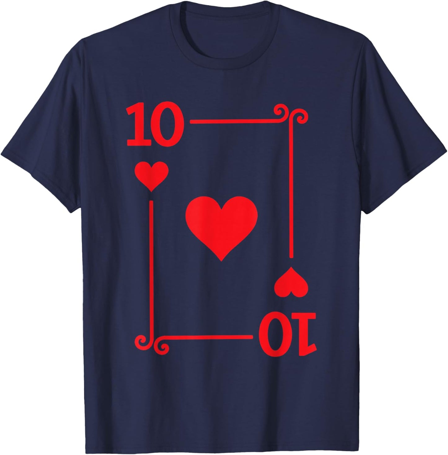 Playing Cards Costume - 10 Hearts Card - Ten Card T-Shirt - T-Shirt | Navy