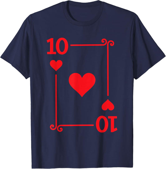 Playing Cards Costume - 10 Hearts Card - Ten Card T-Shirt - T-Shirt | Navy