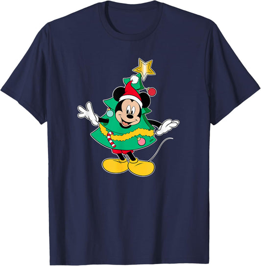Disney Mickey Mouse Classic Holiday Christmas Tree Costume T-Shirt - T-Shirt | Navy