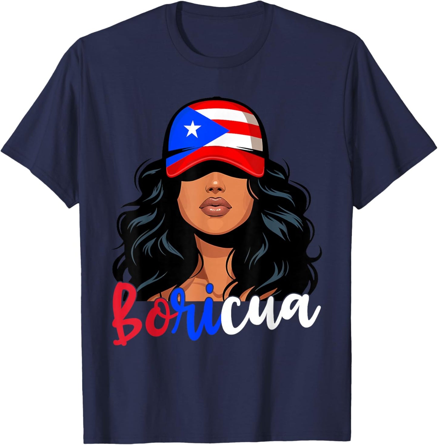 Puerto Rican Girl Puerto Rico Flag Proud Boricua Women T-Shirt - T-Shirt | Navy