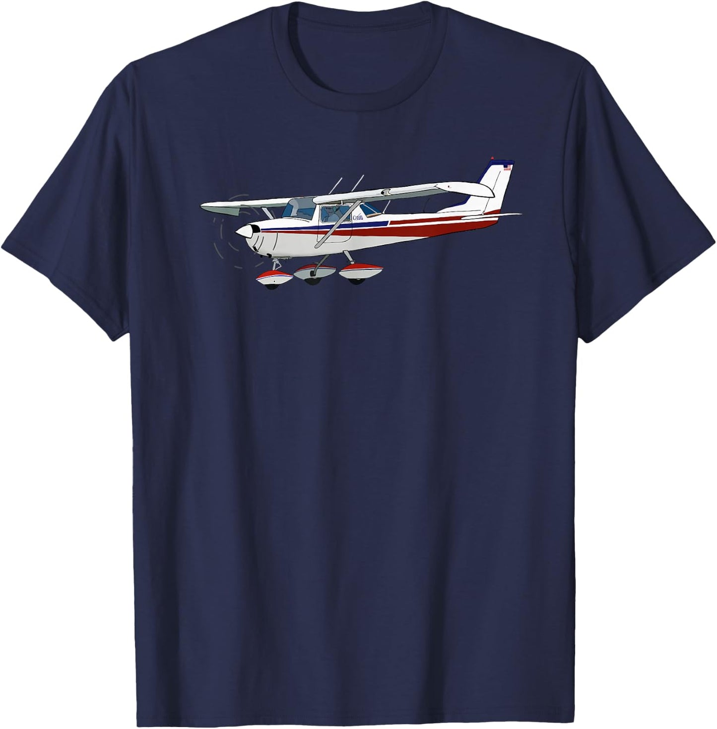 C-172 Skyhawk Airplane Illustration Aviation Pilot Art T-Shirt - T-Shirt | Navy