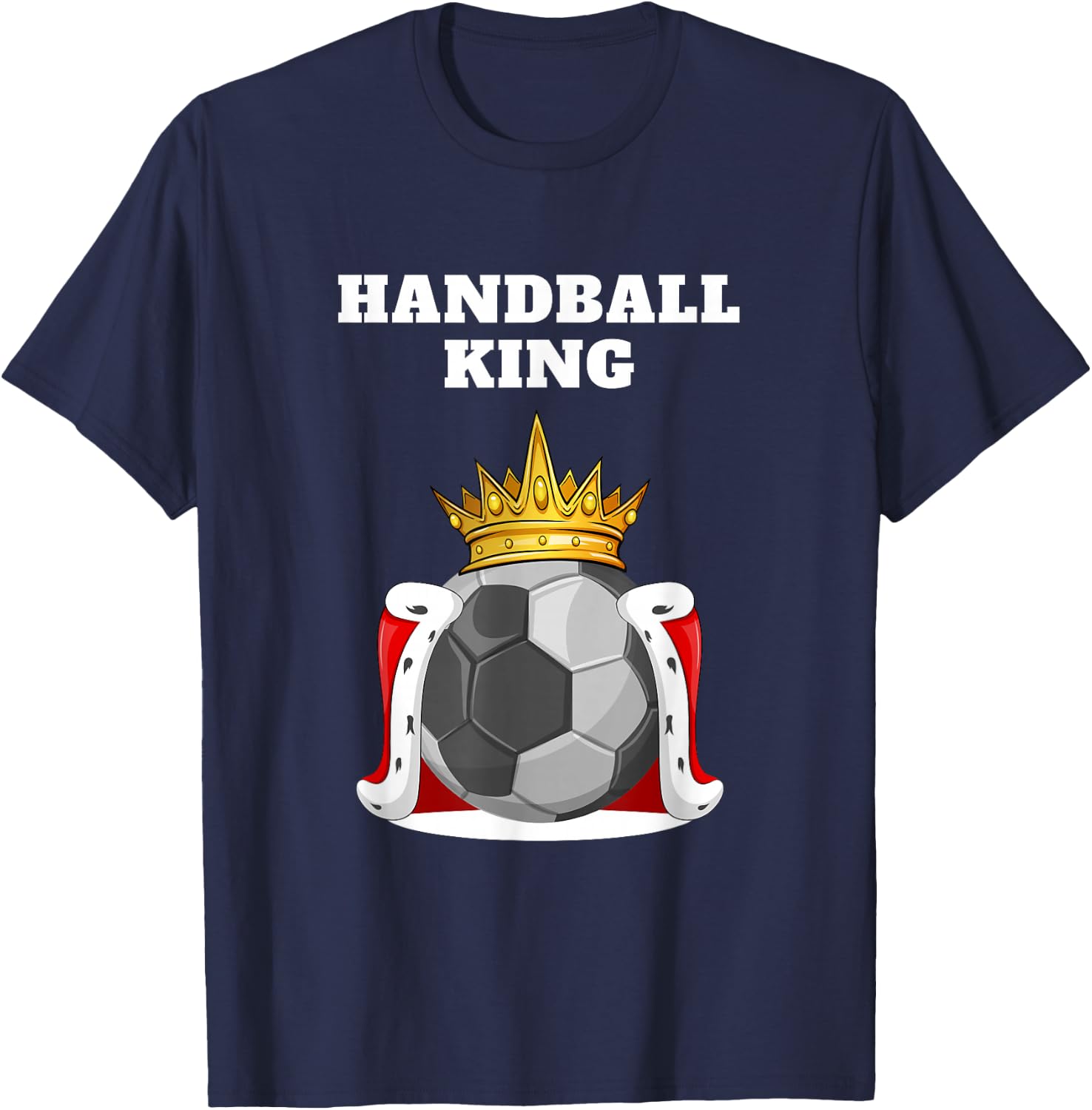 Handball Shirts for Boys | Boys Handball | Handball King | Black | Small | Short Sleeve T-Shirt - T-Shirt | Navy