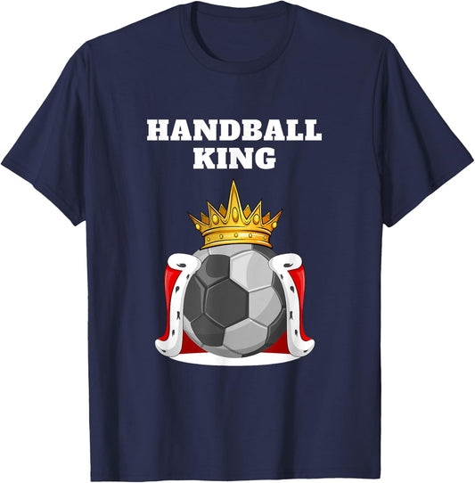 Handball Shirts for Boys | Boys Handball | Handball King | Black | Small | Short Sleeve T-Shirt - T-Shirt | Navy