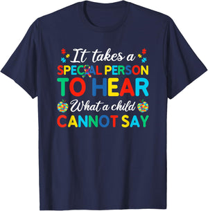 It Takes A Special Person To Hear What A Child Cannot Say T-Shirt - T-Shirt | Navy