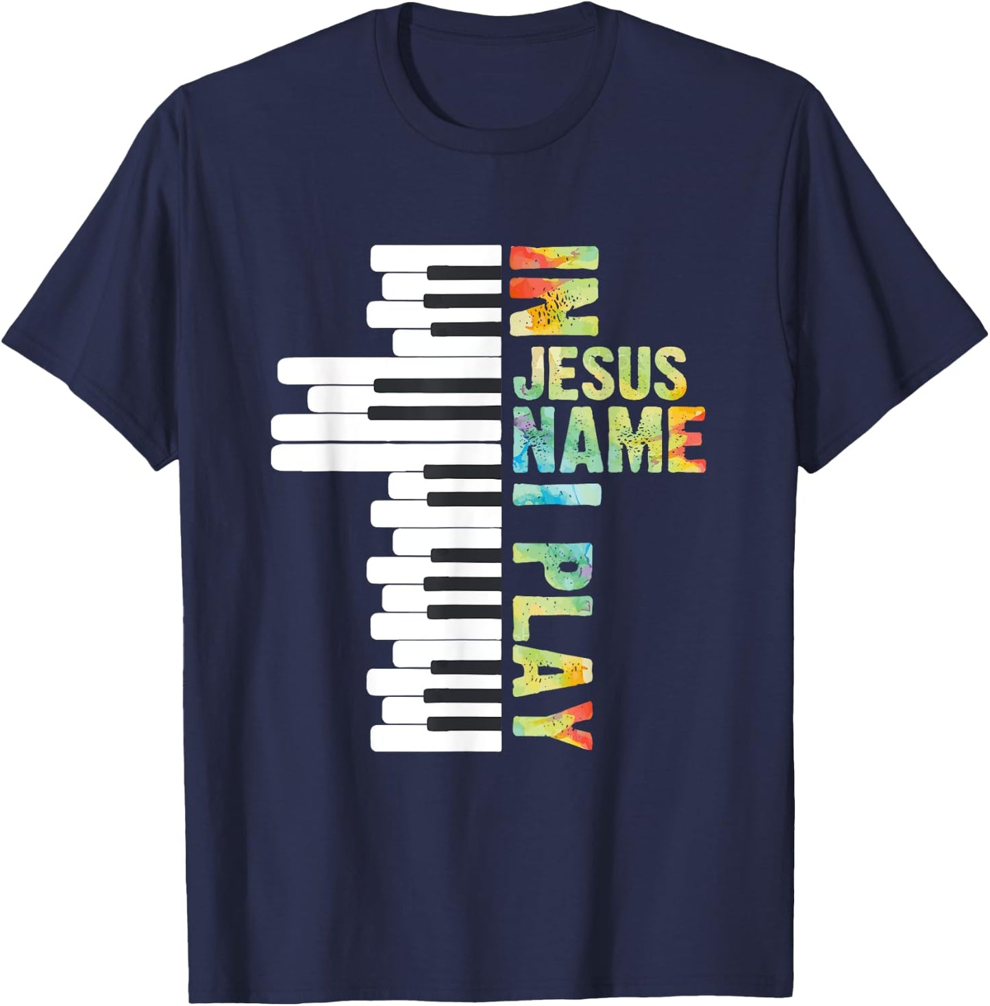 CharlIan Minds - Christian Piano Lovers In Jesus Christian Name I Play Piano Music Vintage T-Shirt - T-Shirt | Navy