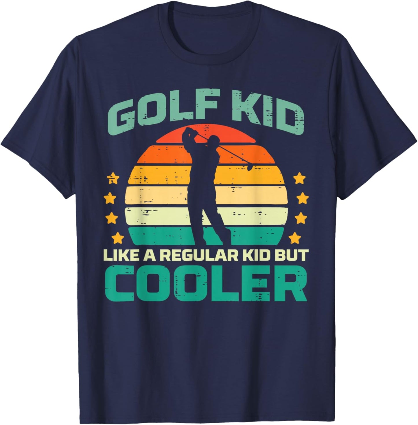 Golf Kid Like Regular Cooler Retro Golfer Dad Men Boys Kids T-Shirt - T-Shirt | Navy