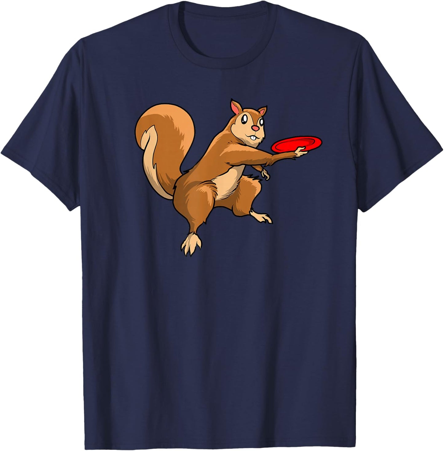 Disc Golf Squirrel - Frolf Frisbee Golf Disc T-Shirt - T-Shirt | Navy
