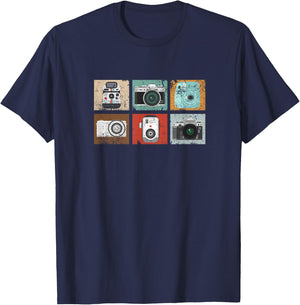Vintage Retro Camera T-Shirt - T-Shirt | Navy