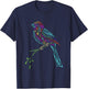 Birdwatcher Colourful Bird Watching Parrot Budgie T-Shirt - T-Shirt | Navy