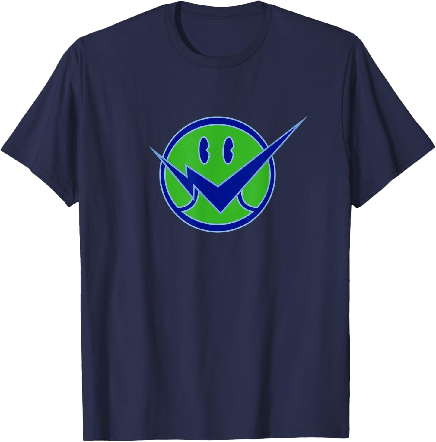 OVERTIME Blue Checks , Men's, -Adults, Short Sleeve, , Black, Small T-Shirt - T-Shirt | Navy