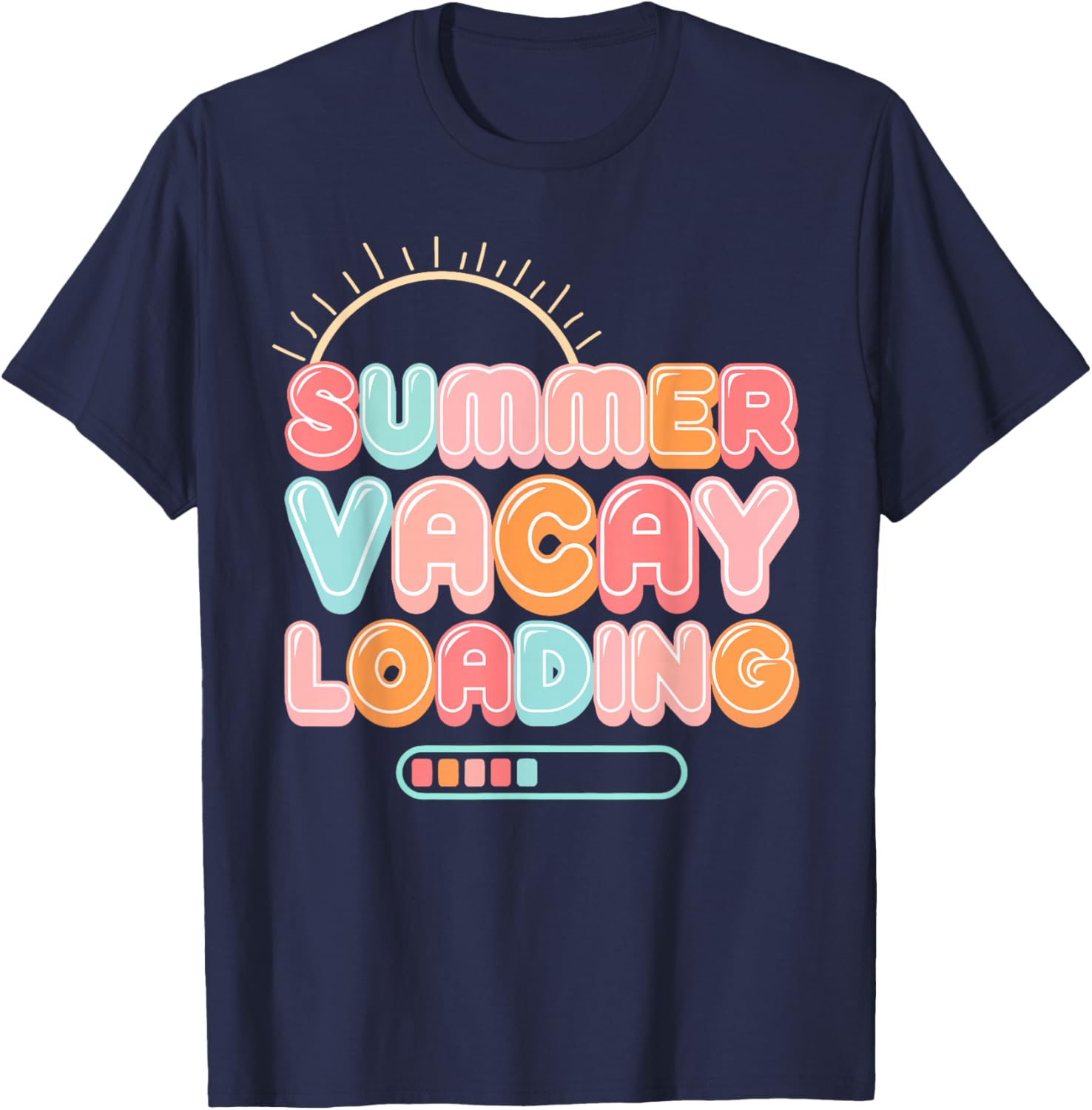 Summer Vacay Loading Vacation Hawaii Beach Family Matching Women Girls Kids T-Shirt - T-Shirt | Navy
