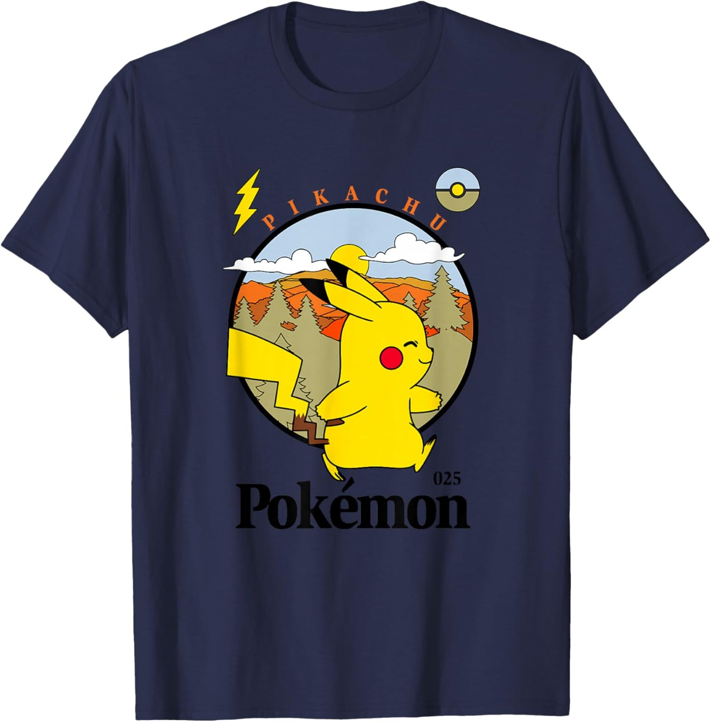 Pokémon Pikachu Outdoor Adventures Vintage Post Card T-Shirt - T-Shirt | Navy