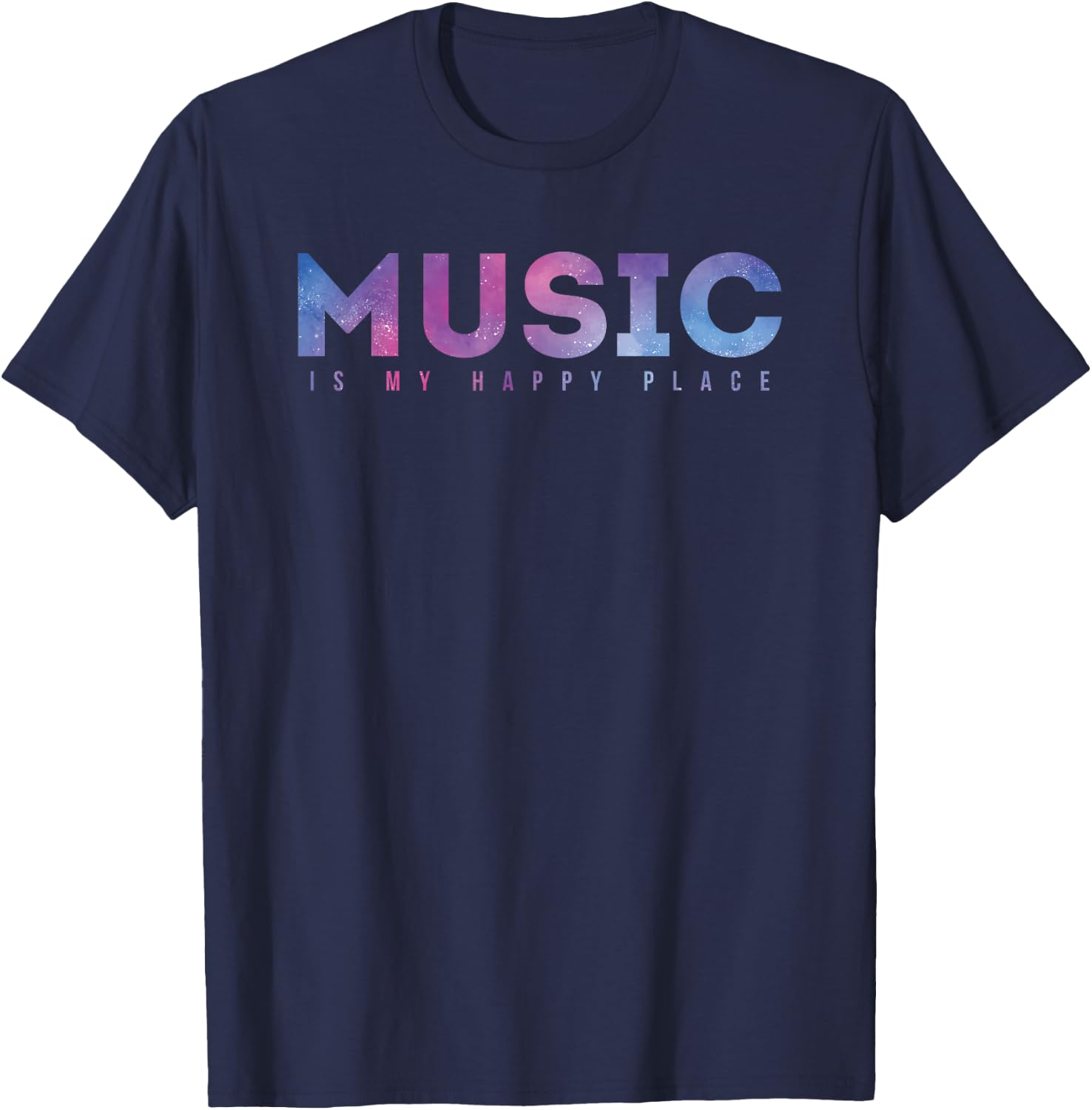 Music Is My Happy Place T-Shirt - T-Shirt | Navy