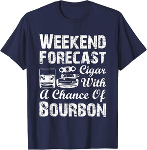 Bourbon and Cigar Smoker T-Shirt - T-Shirt | Navy
