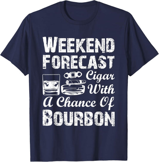 Bourbon and Cigar Smoker T-Shirt - T-Shirt | Navy