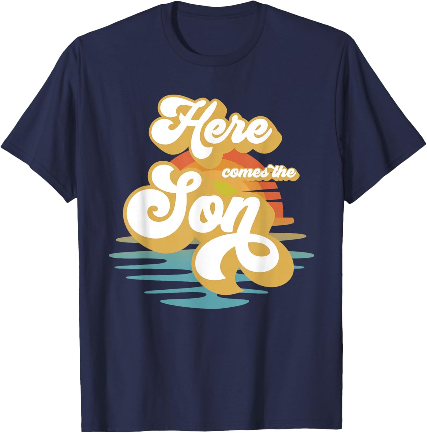 Here Comes The Son Baby Shower Family Matching T-Shirt - T-Shirt | Navy