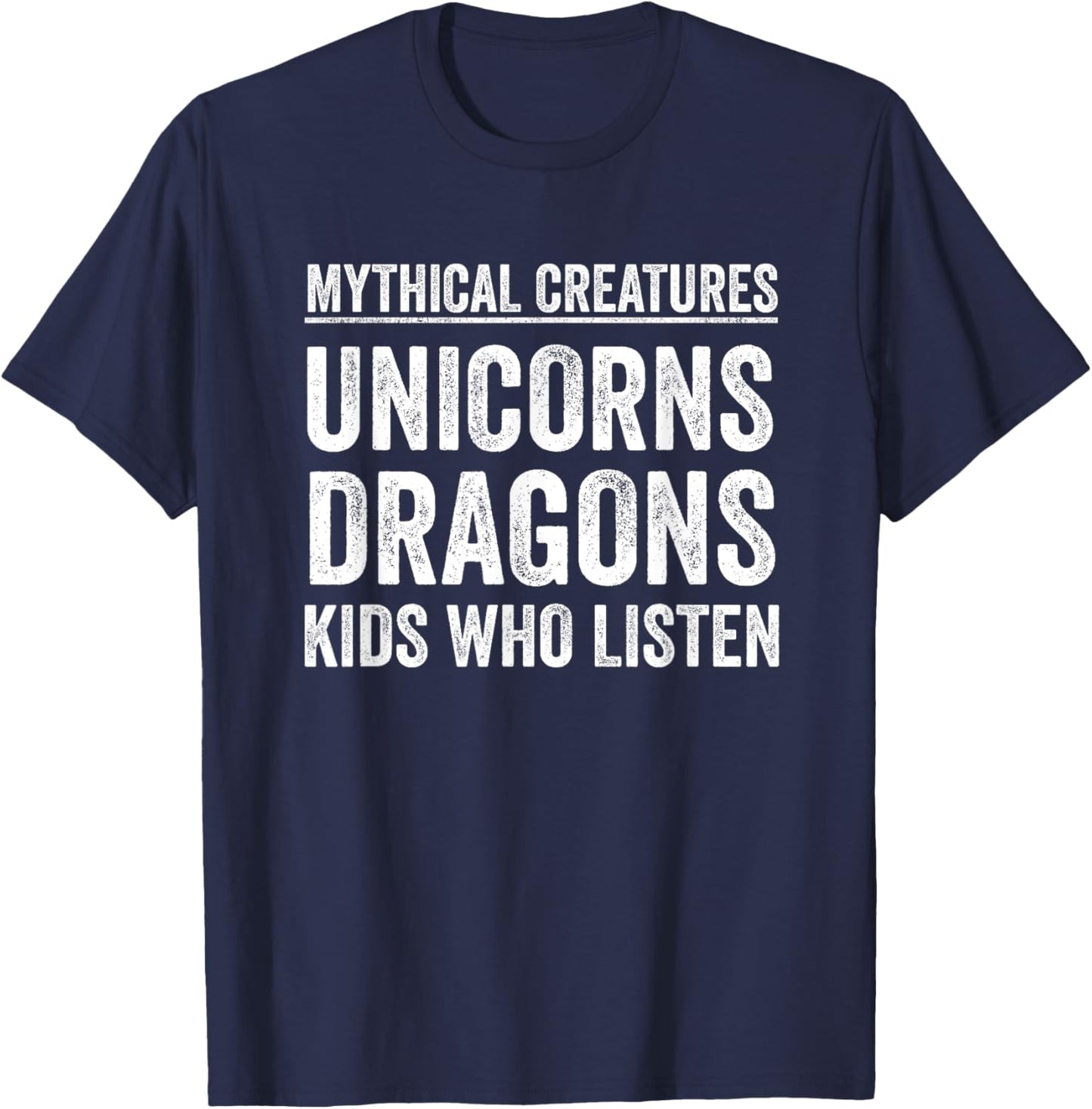 Mythical Creatures Unicorn Dragon Funny Teacher Appreciation T-Shirt - T-Shirt | Navy