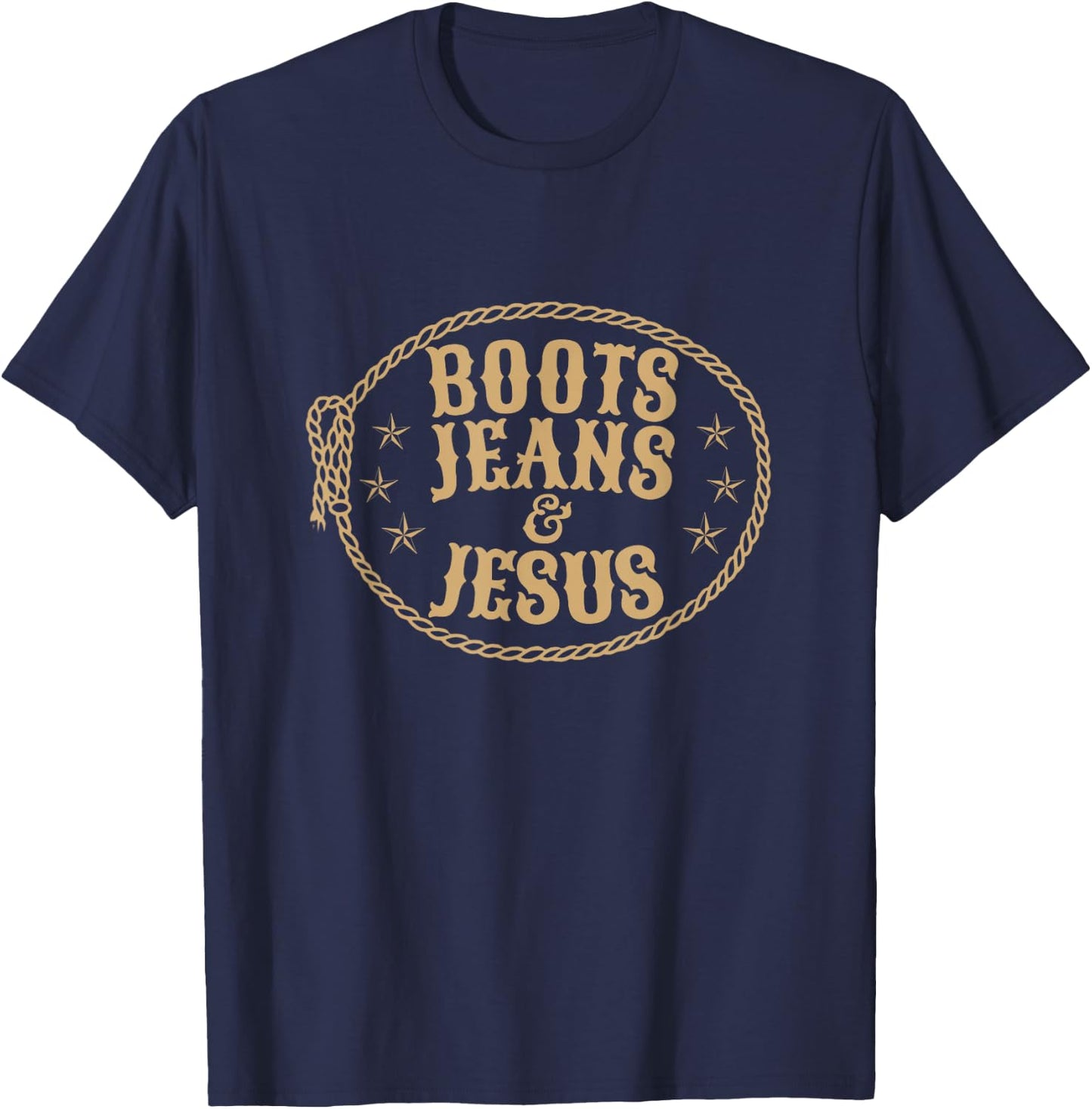 Cute Boots Jeans And Jesus Cowgirl Christian Country Western T-Shirt - T-Shirt | Navy