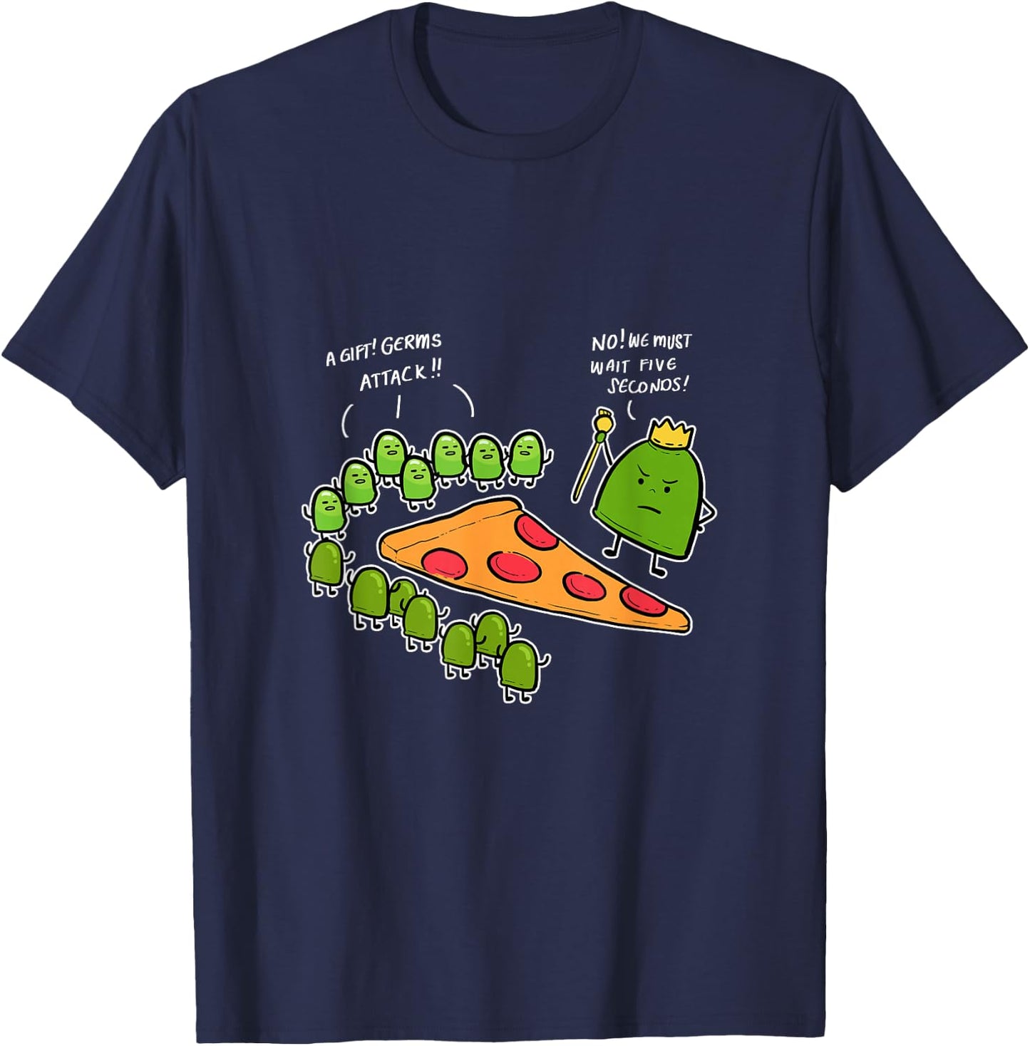 Five Second Rule Funny Foodie T-Shirt - T-Shirt | Navy