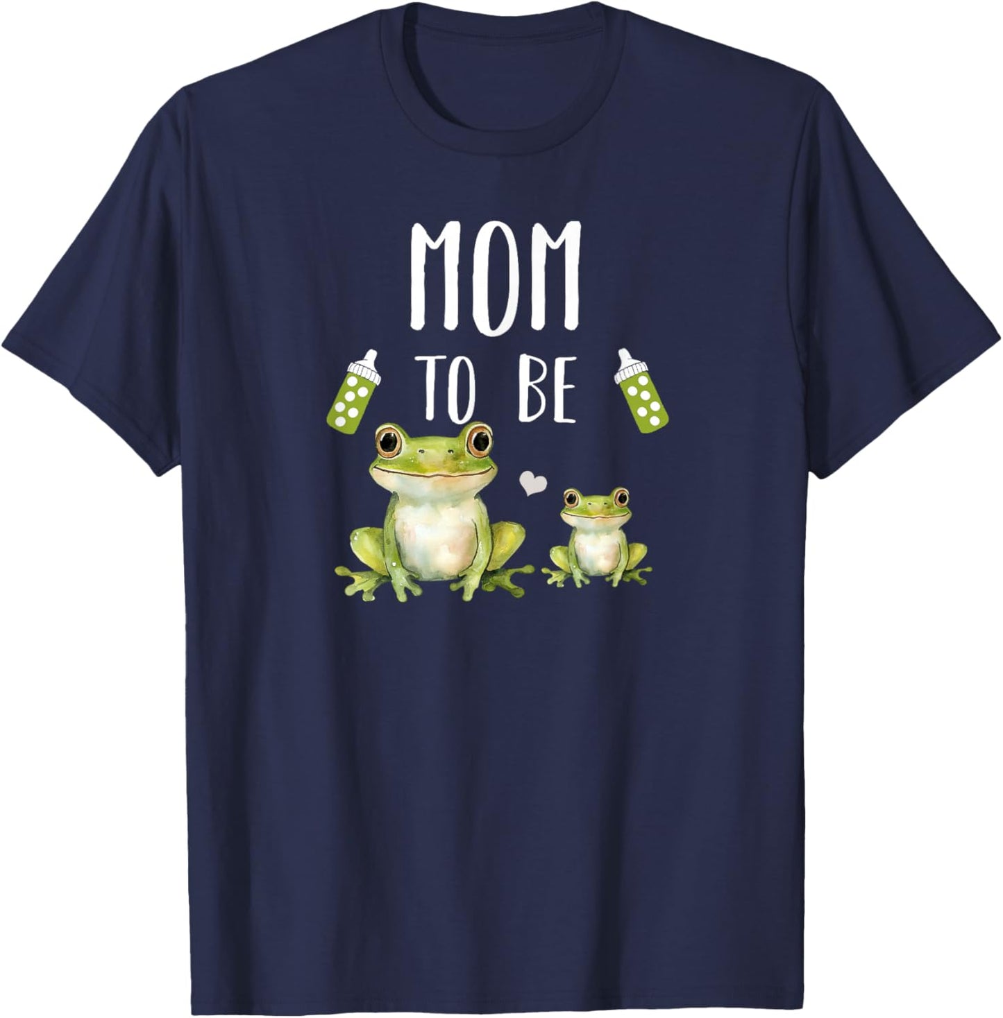 Mom to Be Frog Baby Shower Announcement Toad Cute T-Shirt - T-Shirt | Navy