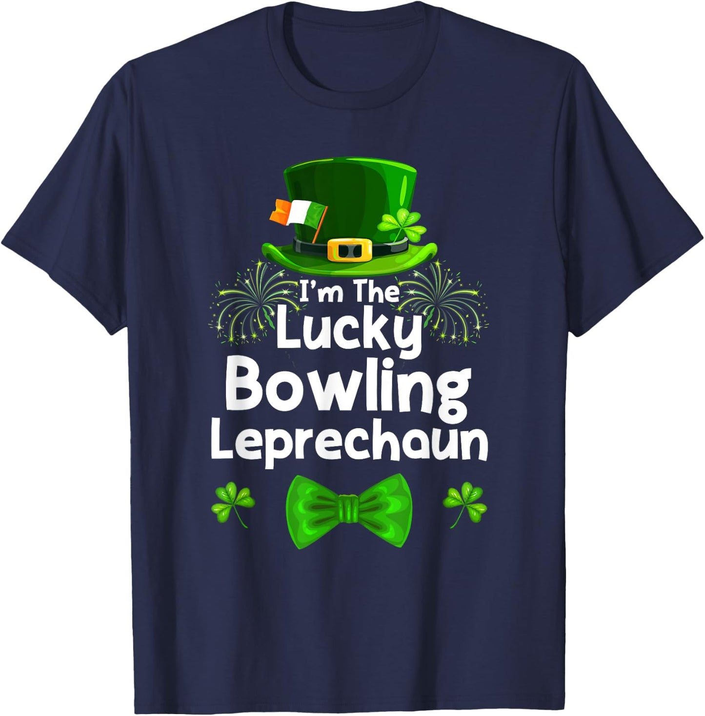 Bowling Leprechaun St Patrick's Day Bowler T-Shirt - T-Shirt | Navy